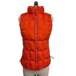 Gap Teen Women Bright Orange Quilted Down Puffer Vest S Nylon Lightweight Winter